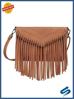 PU Leather Hobo Fringe Crossbody Tassel Purse Vintage Flap Envelope Handbag